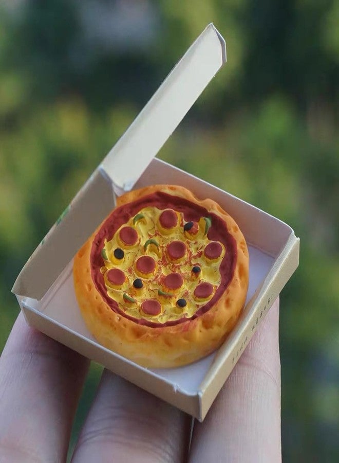 RillyRellow Miniature Pizza, Dollhouse Pizza with Packing Box, Miniature Kitchen Decor, Dollhouse Mini Pizza, for Dollhouse Kitchen Decor (2PCS) - Image 5